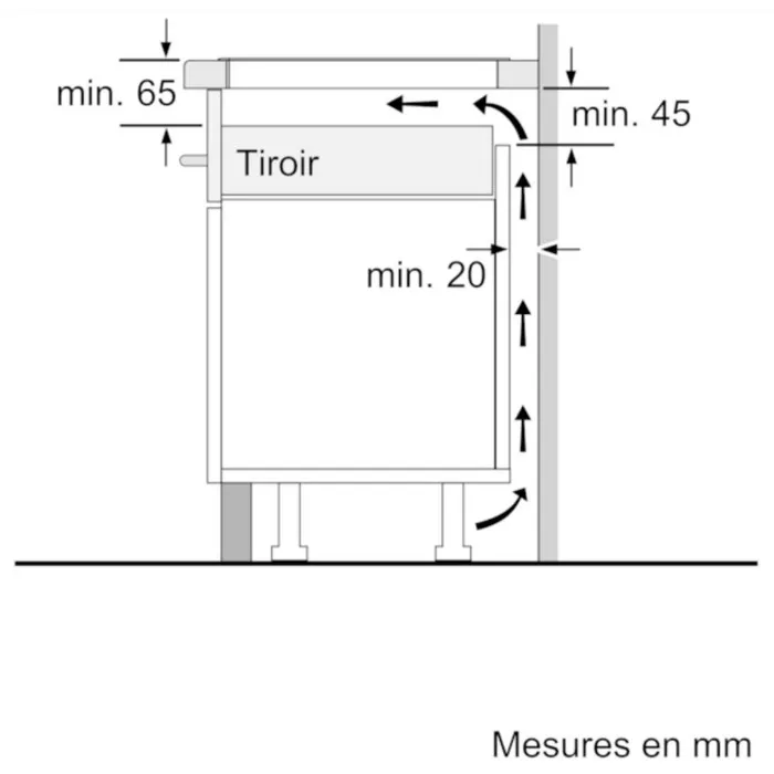 Bosch PUC611AA5E Table de cuisson à induction 60 cm Série 2, 3 foyers, 4600 W, commande tactile Touch Select, couleur noir