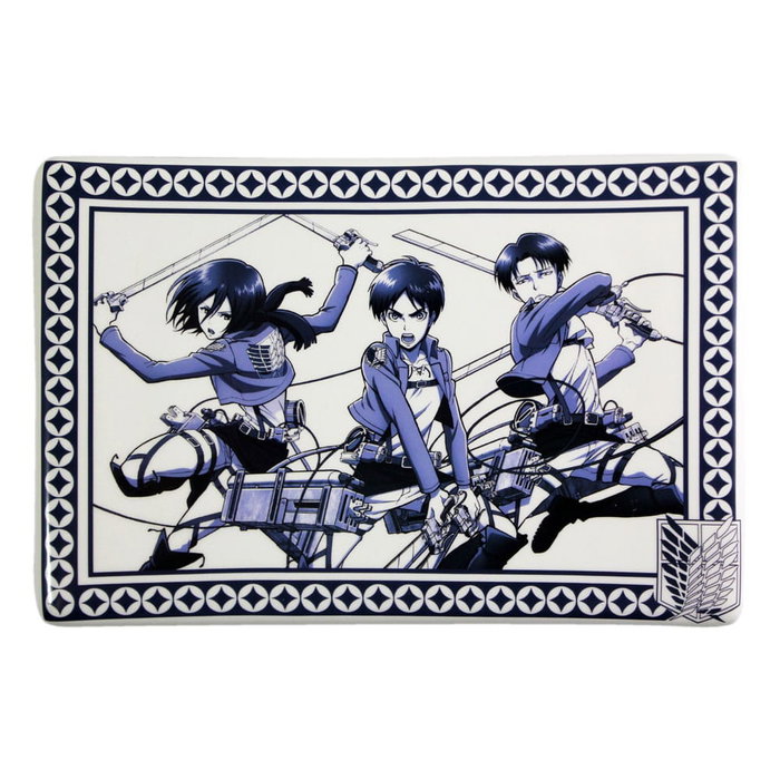 Attack on Titan Plaque Sushi et baguettes ensemble en céramique Attack on Titan Plaque Sushi et baguettes ensemble en céramique