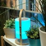 Lumisky Woody Play - Lampe enceinte Bluetooth sans fil avec poignée en bois et LED dimmable