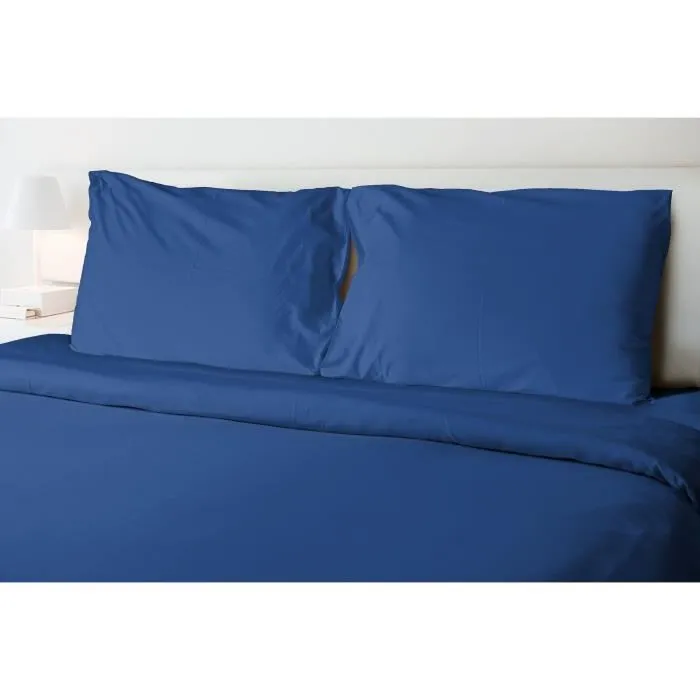 Home Linge Passion Drap plat 240 x 300 cm en microfibre 82 g Bleu - Drap de lit pour une chambre rafraîchie et des nuits paisibles