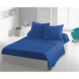 Home Linge Passion Drap plat 240 x 300 cm en microfibre 82 g Bleu - Drap de lit pour une chambre rafraîchie et des nuits paisibles