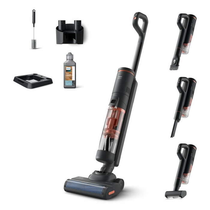 Philips Aspirateur balai laveur Série 6000 XW6264/11 Noir & Corail Philips Aspirateur balai laveur Série 6000 XW6264/11 Noir & Corail
