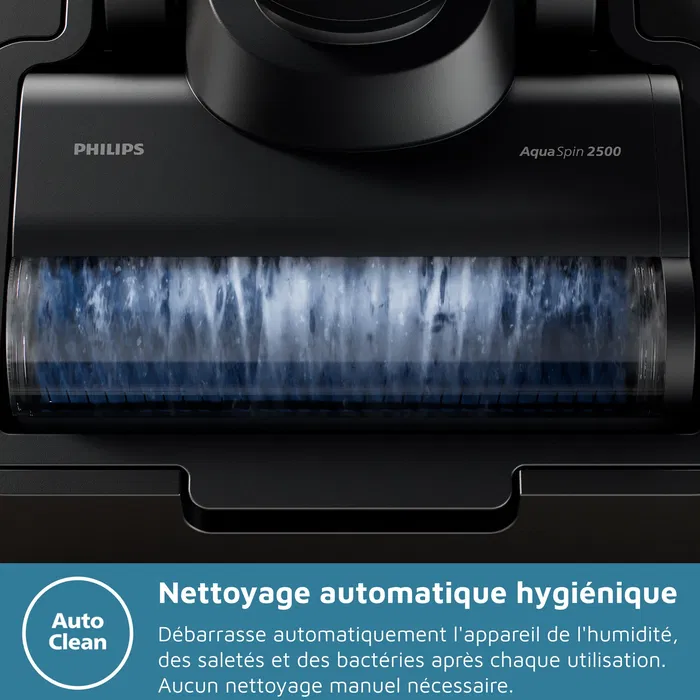 Philips XW6264/11 Aspirateur Balai Laveur 2-en-1 Série 6000 - Technologie AquaSpin, Lavage et Aspiration, Autonomie jusqu'à 30 min, Noir & Corail