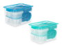LEKNES Lot de 50 boîtes de repas avec anse, couleurs assorties, 32x21x23 cm, plastique PP (Set de 4)