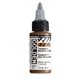 Golden High Flow Couleurs Acryliques Marron Oxyde Transparent 30 ml