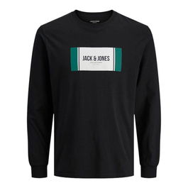 T-shirt à manches longues homme Jack & Jones Jjhayato Ls Crew Noir M