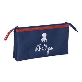 Trousse Fourre-Tout Triple El Pulpo Blue marine 22 x 12 x 3 cm