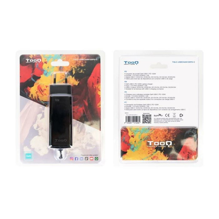 Chargeur d'ordinateur portable TooQ TQLC-USBCGAN100PD-C 1,8 m