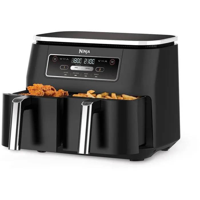 Ninja AF200EU - Friteuse sans huile Air Fryer - Double cuve de 7,6 L - 4 programmes de cuisson - Puissance 2400 W