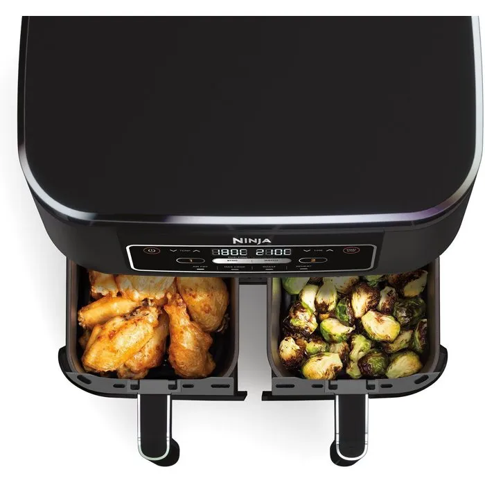 Ninja AF200EU - Friteuse sans huile Air Fryer - Double cuve de 7,6 L - 4 programmes de cuisson - Puissance 2400 W