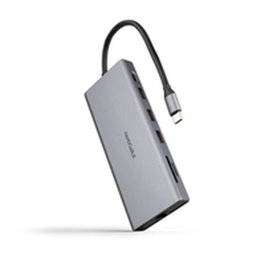 Nanocable Hub USB-C 12 en 1 Multiports avec 3x USB-A 3.2, 2x HDMI 4K, DisplayPort, Ethernet, SD, PD 100W
