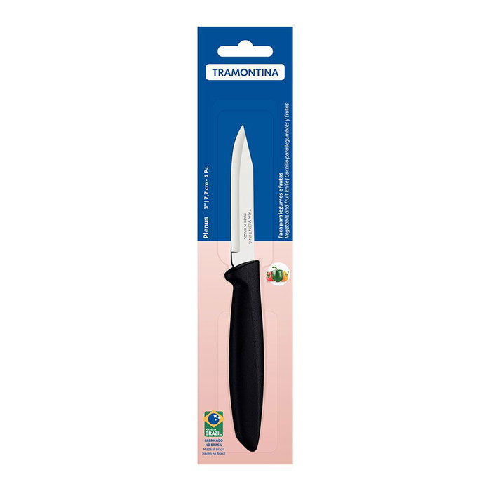 Tramontina Couteau pour légumes et fruits Plenus noir 7,7 cm Tramontina Couteau pour légumes et fruits Plenus noir 7,7 cm