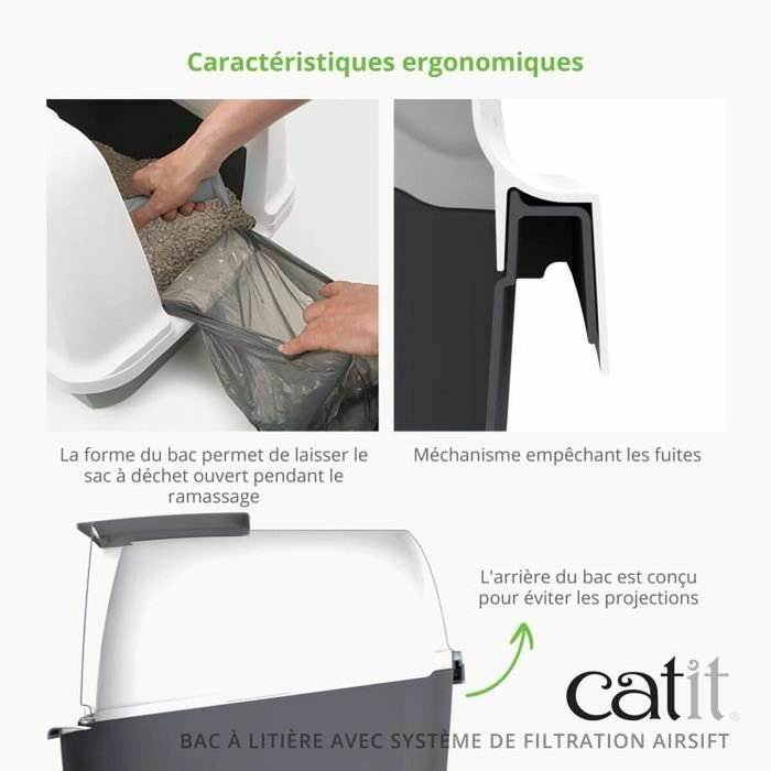 Catit Maison de toilette AirSift Regular grise