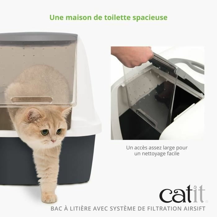 Catit Maison de toilette AirSift Regular grise
