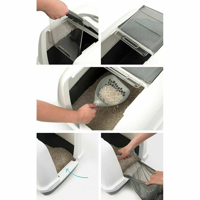 Catit Maison de toilette AirSift Regular grise