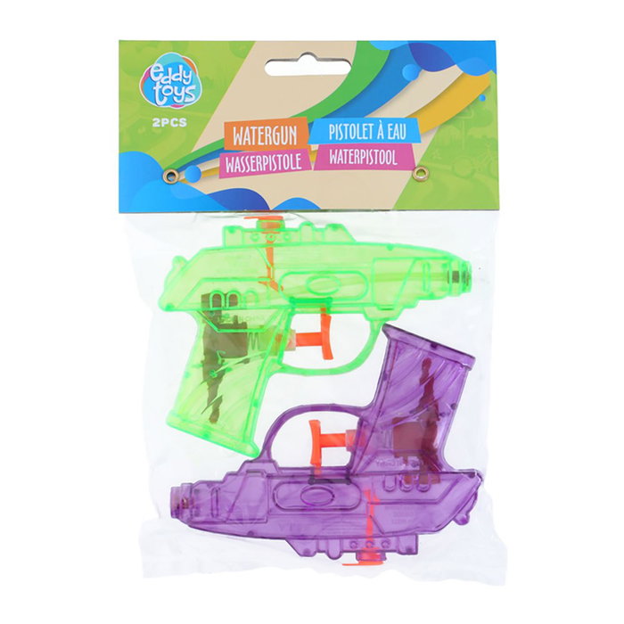 Eddy Toys Lot de 2 pistolets à eau 11,5 cm, couleurs assorties