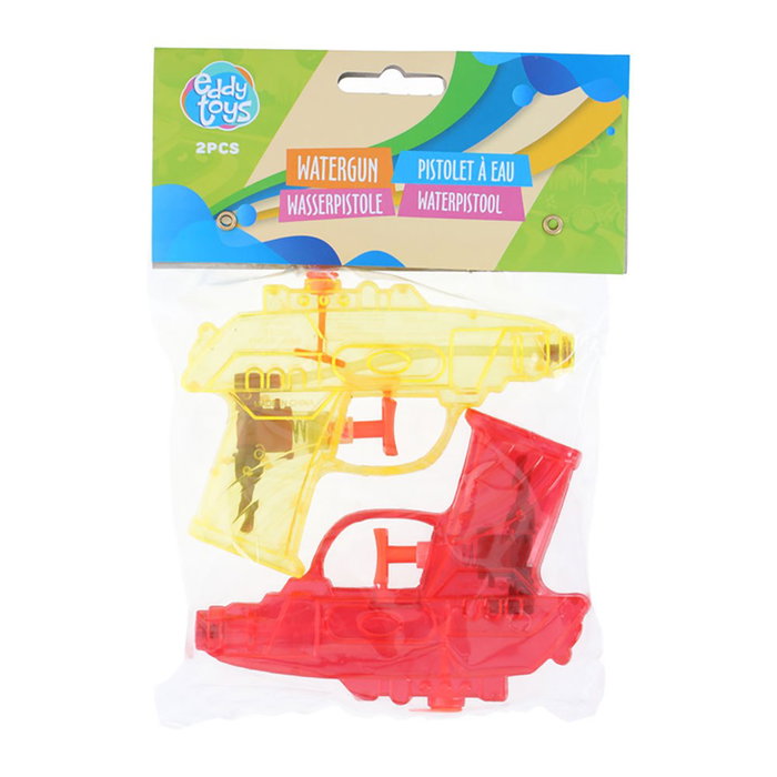 Eddy Toys Lot de 2 pistolets à eau 11,5 cm, couleurs assorties