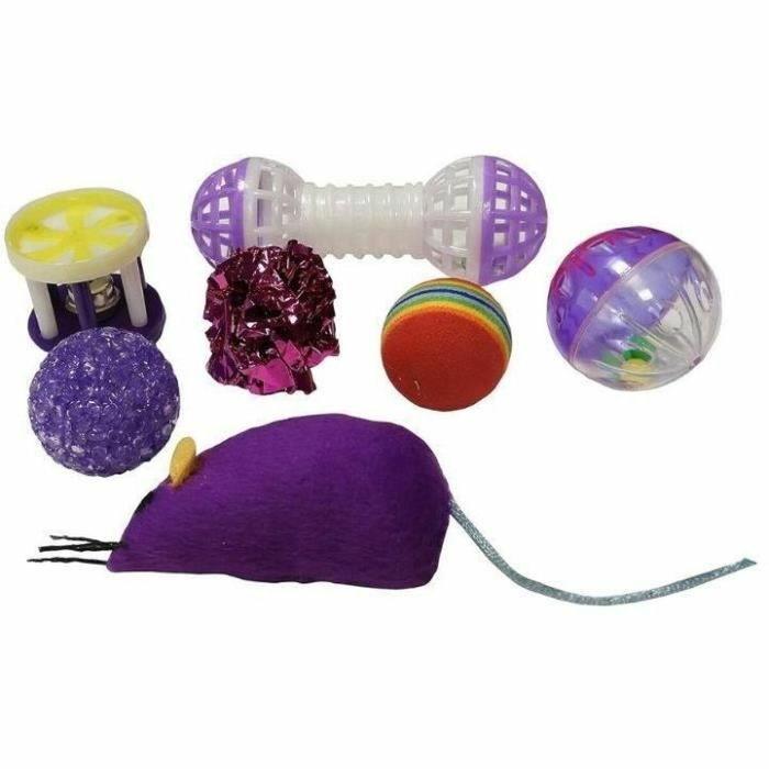 Aimé Lot de 7 Jouets pour Chat Rose et Bleu