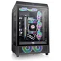 Thermaltake The Tower 500 Boîtier PC - Noir - Format E-ATX/ATX/Micro ATX/Mini-ITX - Avec 2 Ventilateurs 120mm PWM, Ports USB 3.0 et Type-C - Panneaux en Verre Trempé
