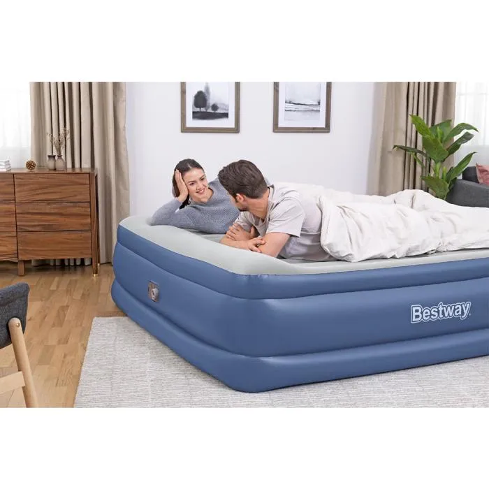Bestway Matelas gonflable camping 2 places King avec pompe électrique intégrée - Charge max 300 kg, soutien ergonomique