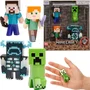 JADA TOYS Minecraft Set de 4 Figurines en Métal Steve, Alex, Creeper et Warden (6 cm) - Figurines Détaillées de Personnages