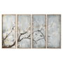Home ESPRIT Lot de 4 Cadres Fleur de Cerisier Oriental Sapin et MDF