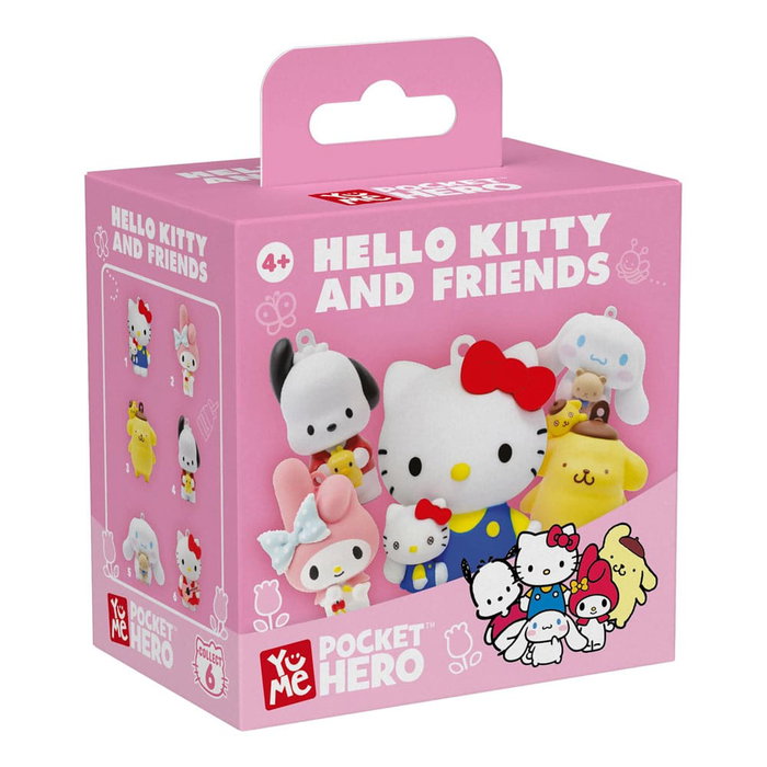 YuMe Toys Présentoir de 12 porte-clés Pocket Hero Hello Kitty and Friends Sanrio