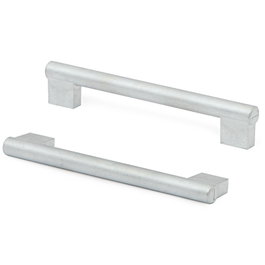 HERRAJES ALK Tirador Aorta en zamak, gris plateado, 128 mm