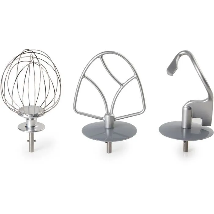 Robot de Cuisine Pro Domo DO9079KR, 1500 W, bol 6.7 L inox, vitesse variable + pulse, avec accessoires (fouet, crochet pétrin), gris