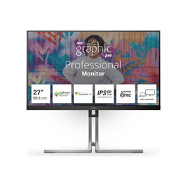AOC Moniteur Ultra-Line UltraLine Q27U3CV - Écran IPS de 27 pouces Quad HD (2560 x 1440), 4 ms, USB-C, HDMI, DP