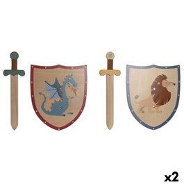 Epée Jouet Home ESPRIT 28 x 0,5 x 33,5 cm (2 Unités)