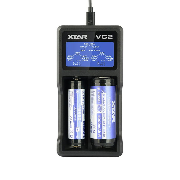 Xtar Chargeur de batterie VC2 Litio Ion Piles x 2