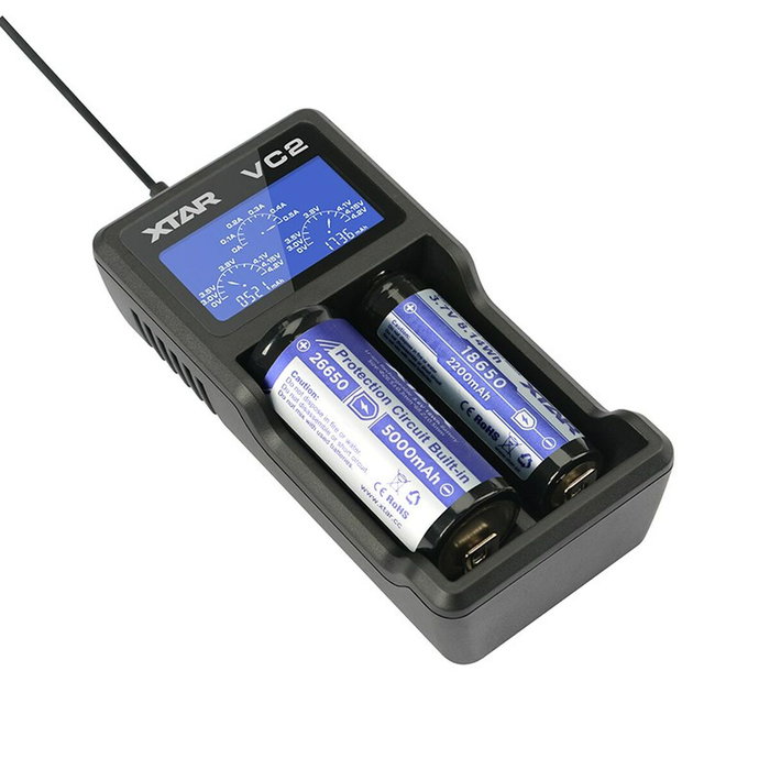 Xtar Chargeur de batterie VC2 Litio Ion Piles x 2