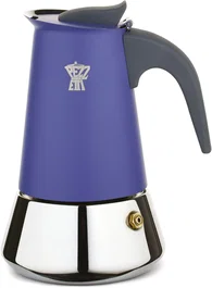 Pezzetti Steexpress Cafetière Italienne en Acier Inoxydable, Bleu Indigo, 10 Tasses