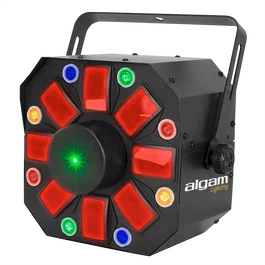 ALGAMLIGHT Phebus2 - Projecteur LED Laser Combo 3 en 1 Derby, Stroboscope et Laser avec DMX - 66W pour Effets Lumière