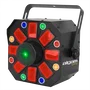 ALGAMLIGHT Phebus2 - Projecteur LED Laser Combo 3 en 1 Derby, Stroboscope et Laser avec DMX - 66W pour Effets Lumière