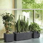 Deroma Pot de fleurs Cube Millennium R Anthracite 25 x 25 cm avec réserve d'eau