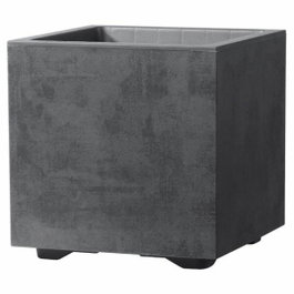 Deroma Pot de fleurs Cube Millennium R Anthracite 25 x 25 cm avec réserve d'eau