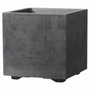 Deroma Pot de fleurs Cube Millennium R Anthracite 25 x 25 cm avec réserve d'eau