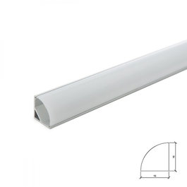 Greenice Profil Aluminium Pour Bande LED Installation Coins - Diffuseur laiteux x 2M