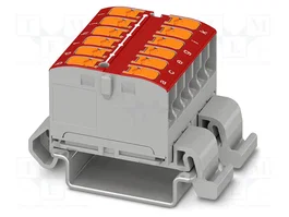 PHOENIX CONTACT PTVFIX 12X2,5-NS35A RD Connecteur pour rail 24A 690V