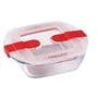 Pyrex 1451022 - Plat rectangulaire avec couvercle en verre borosilicate résistant (25 x 22 cm, 2,2 L) - Va au four, micro-ondes et congélateur - Couvercle vapeur sécurisé