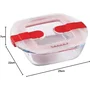 Pyrex 1451022 - Plat rectangulaire avec couvercle en verre borosilicate résistant (25 x 22 cm, 2,2 L) - Va au four, micro-ondes et congélateur - Couvercle vapeur sécurisé