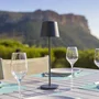 Lumisky Lampe de Table Sans Fil Kelly Rock - LED Blanc Chaud Dimmable Rechargeable - Design Aluminium Gris - Autonomie 7h - H38 cm - Usage Intérieur/Extérieur IP54