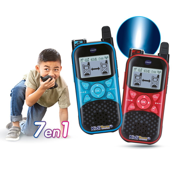 V-Tech Kiditalkie Explorer 80-572522 - Walkie-Talkie Enfant avec Fonction Changeur de Voix, Jeux, Linterna et Écran Lumineux - Pour Enfants de 4 Ans et Plus