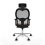 Piqueras y Crespo Chaise de Bureau avec Appui-tête 2D086N2 Marron Gris