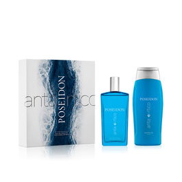 Poseidon Étui Antarctique Eau de Toilette 100 ml + Gel Douche 250 ml Parfum Aromatique Boisé Citron Noix de Coco Océan Unisexe 2 pcs