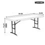 Color Baby Table rectangulaire pliable et réglable en hauteur 183x76 cm (H61-91 cm) - Plastique et acier - Modèles assortis