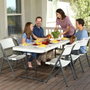 Color Baby Table rectangulaire pliable et réglable en hauteur 183x76 cm (H61-91 cm) - Plastique et acier - Modèles assortis