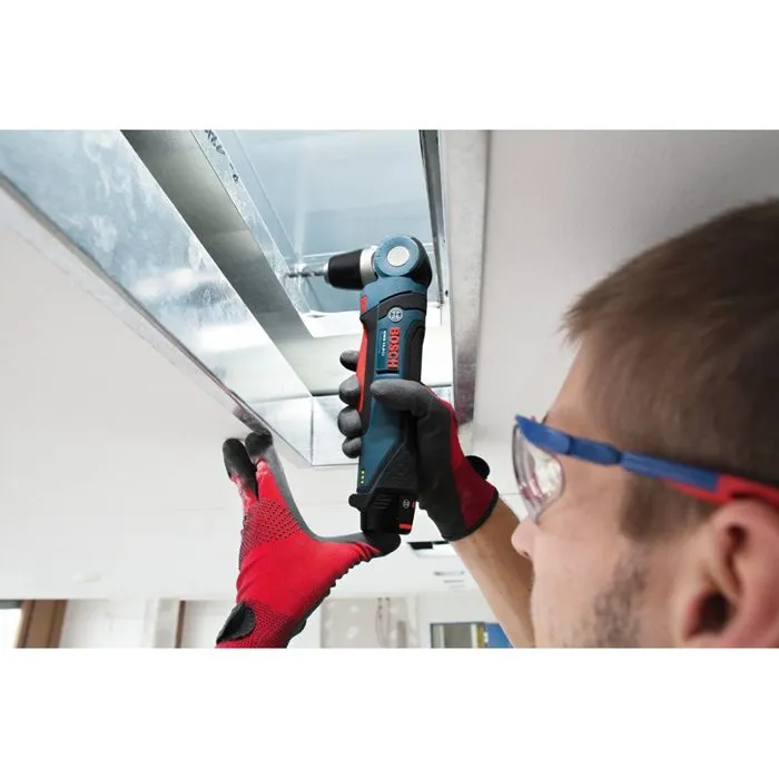 Bosch Professional GWB 12V-10 - Perceuse-visseuse à choc d'angle 12V avec tête orientable 5 positions, mandrin Autolock, pour bois 10 mm, compatible batteries 12V